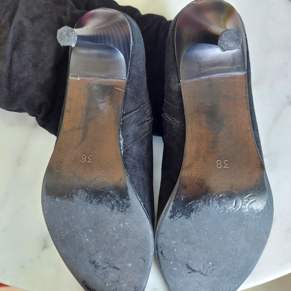 Santorini Suede Heeled Slouchy Boots - Picture 9 of 14